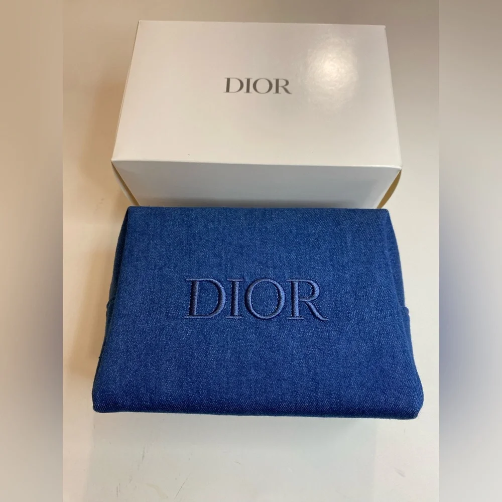 Dior Denim Beauty Line Makeup Bag Pouch, NEW/ with box